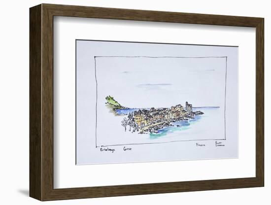 Lookout over Erbalunga and the Mediterranean, Corsica, France-Richard Lawrence-Framed Photographic Print