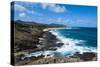 Lookout over Sandy Beach, Oahu, Hawaii, United States of America, Pacific-Michael-Stretched Canvas