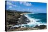 Lookout over Sandy Beach, Oahu, Hawaii, United States of America, Pacific-Michael-Stretched Canvas