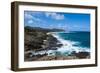 Lookout over Sandy Beach, Oahu, Hawaii, United States of America, Pacific-Michael-Framed Photographic Print