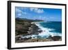 Lookout over Sandy Beach, Oahu, Hawaii, United States of America, Pacific-Michael-Framed Photographic Print