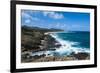 Lookout over Sandy Beach, Oahu, Hawaii, United States of America, Pacific-Michael-Framed Photographic Print