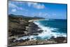 Lookout over Sandy Beach, Oahu, Hawaii, United States of America, Pacific-Michael-Mounted Photographic Print