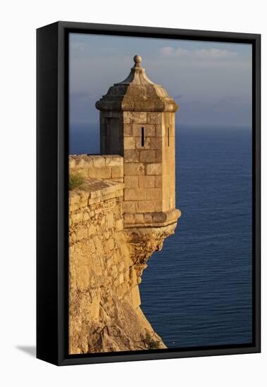 Lookout Tower of Santa Barbara Castel Overlooking the Bay of Alicante, Costa Brava, Alicante-Cahir Davitt-Framed Stretched Canvas