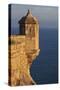Lookout Tower of Santa Barbara Castel Overlooking the Bay of Alicante, Costa Brava, Alicante-Cahir Davitt-Stretched Canvas
