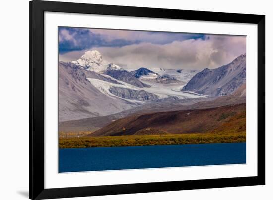 Lookout view of Glacier and Mountains off Richardson Highway, Route 4, Alaska-null-Framed Photographic Print