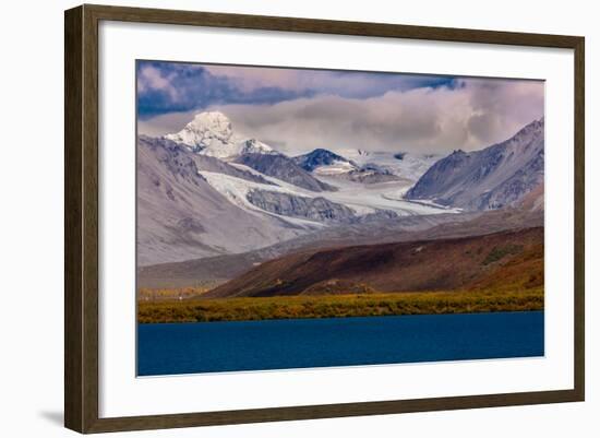 Lookout view of Glacier and Mountains off Richardson Highway, Route 4, Alaska-null-Framed Photographic Print