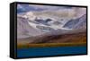 Lookout view of Glacier and Mountains off Richardson Highway, Route 4, Alaska-null-Framed Stretched Canvas