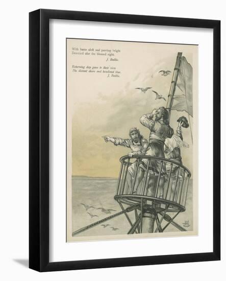 Lookouts Sighting Land in the New World-Andrew Melrose-Framed Giclee Print