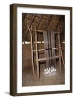 Loom with chalk loom weights, Butser Iron Age Farm, c20th century-CM Dixon-Framed Giclee Print