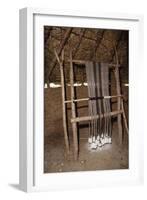 Loom with chalk loom weights, Butser Iron Age Farm, c20th century-CM Dixon-Framed Giclee Print