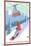 Loon Mountain Park - Snowboarder and Tram-Lantern Press-Mounted Art Print