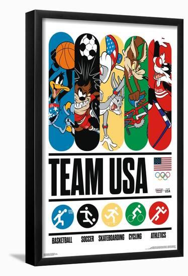 Looney Tunes x Team USA - Bars-Trends International-Framed Poster