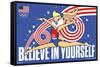 Looney Tunes x Team USA - Believe In Yourself-Trends International-Framed Stretched Canvas