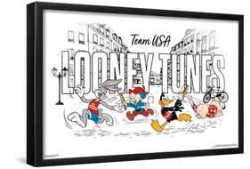 Looney Tunes x Team USA - Illustrated Race-Trends International-Framed Poster