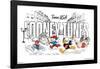 Looney Tunes x Team USA - Illustrated Race-Trends International-Framed Poster