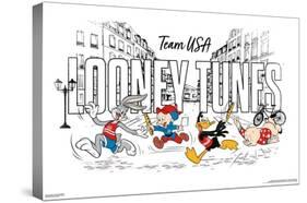 Looney Tunes x Team USA - Illustrated Race-Trends International-Stretched Canvas
