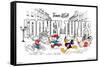 Looney Tunes x Team USA - Illustrated Race-Trends International-Framed Stretched Canvas