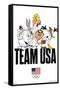 Looney Tunes x Team USA - Portrait-Trends International-Framed Stretched Canvas