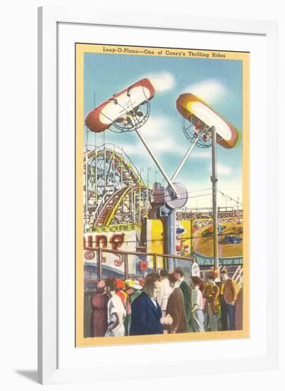 Loop-O-Plane Ride, Coney Island, New York City-null-Framed Art Print