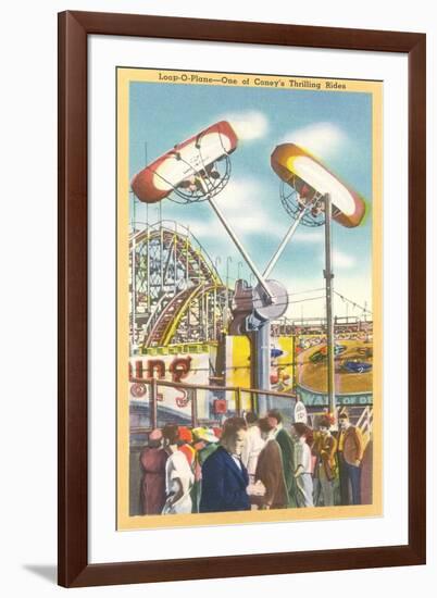 Loop-O-Plane Ride, Coney Island, New York City-null-Framed Art Print