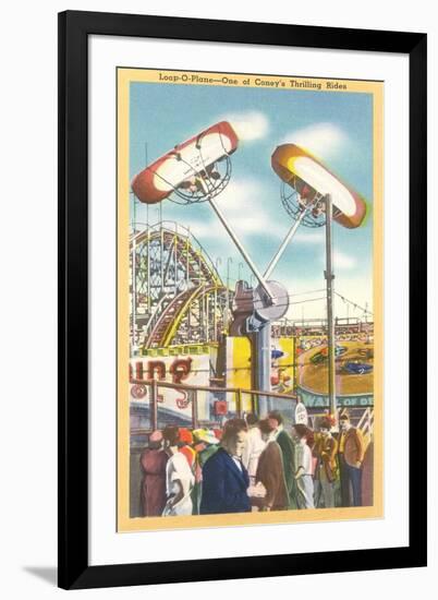 Loop-O-Plane Ride, Coney Island, New York City-null-Framed Art Print