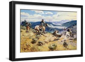 Loops and Swift Horses Are Surer Than Lead-Charles Marion Russell-Framed Art Print