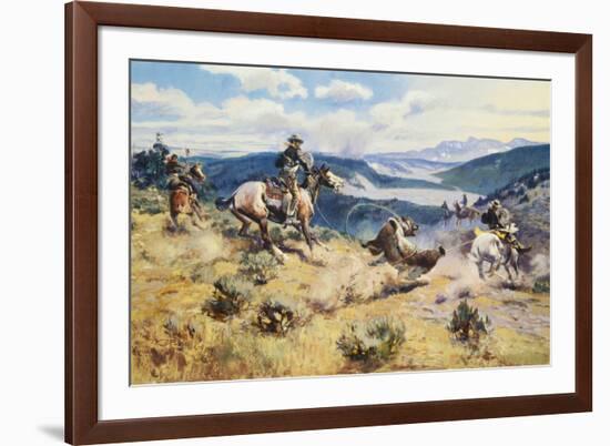Loops and Swift Horses are Surer than Lead-Charles Marion Russell-Framed Premium Giclee Print