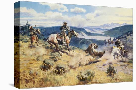 Loops and Swift Horses are Surer than Lead-Charles Marion Russell-Stretched Canvas