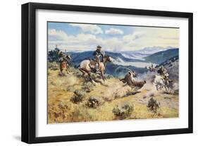 Loops and Swift Horses are Surer than Lead-Charles Marion Russell-Framed Art Print