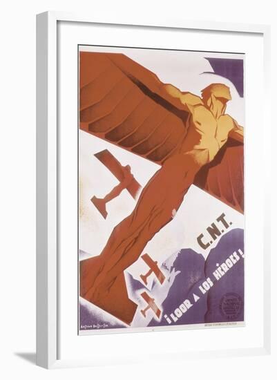 Loor for Heroes, Republican Spanish Civil War Poster-Arturo Ballester-Framed Art Print