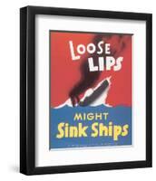 Loose Lips Might Sink Ships-null-Framed Art Print