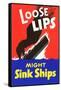 Loose Lips Might Sink Ships-null-Framed Stretched Canvas