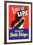 Loose Lips Might Sink Ships-null-Framed Art Print