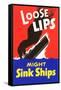 Loose Lips Might Sink Ships-null-Framed Stretched Canvas