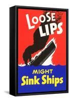 Loose Lips Might Sink Ships-null-Framed Stretched Canvas