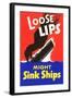 Loose Lips Might Sink Ships-null-Framed Art Print