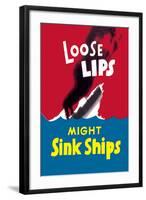 Loose Lips Might Sink Ships-null-Framed Art Print