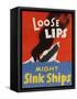 Loose Lips Might Sink Ships-David Pollack-Framed Stretched Canvas
