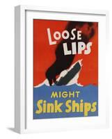 Loose Lips Might Sink Ships-David Pollack-Framed Giclee Print