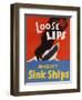 Loose Lips Might Sink Ships-David Pollack-Framed Premium Giclee Print