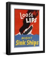 Loose Lips Might Sink Ships-David Pollack-Framed Premium Giclee Print