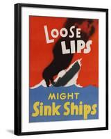 Loose Lips Might Sink Ships-David Pollack-Framed Giclee Print