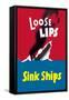 Loose Lips Sink Ships-null-Framed Stretched Canvas