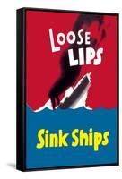 Loose Lips Sink Ships-null-Framed Stretched Canvas