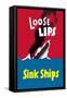 Loose Lips Sink Ships-null-Framed Stretched Canvas