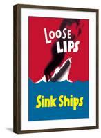 Loose Lips Sink Ships-null-Framed Art Print