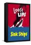 Loose Lips Sink Ships-null-Framed Stretched Canvas