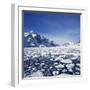 Loose Pack Ice in the Sea, with the Antarctic Peninsula in the Background, Antarctica-Geoff Renner-Framed Photographic Print