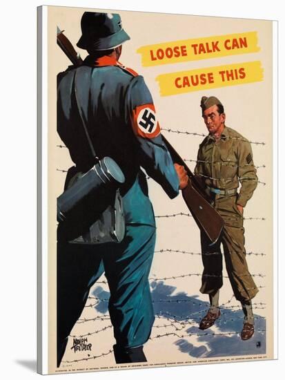 Loose Talk Can Cause This, 1942-Adolph Treidler-Stretched Canvas
